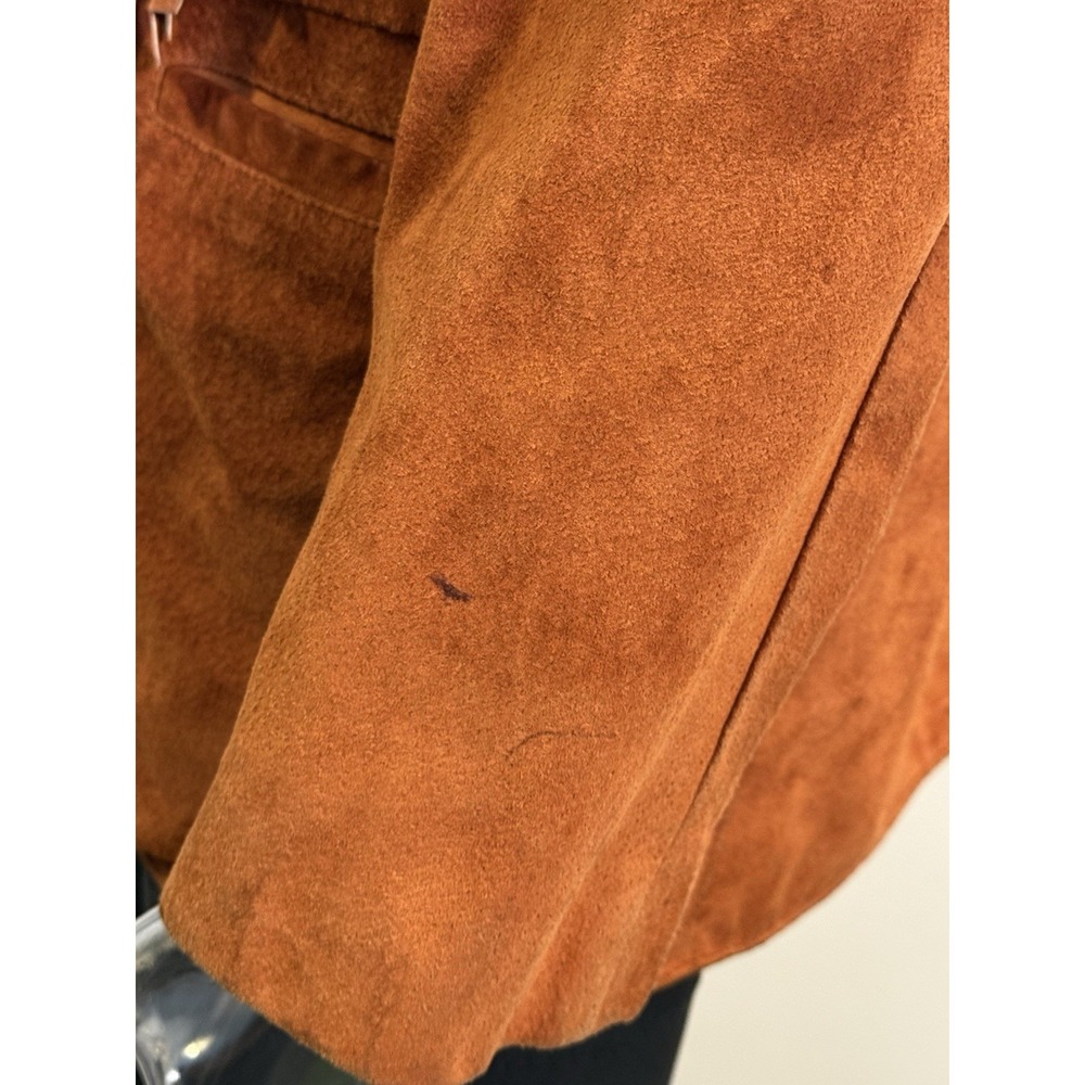 Vintage Suede Leather Jacket Womens Brown Medium Fringe Western Cowgirl - Picture 9 of 16